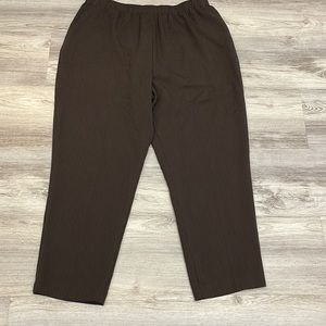 Allison Daley Brown Elastic Waist Pull On Stretch Women's Straight Leg Pants 18